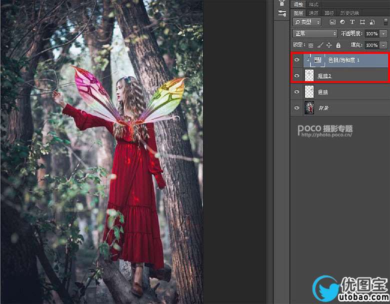 人像后期，利用LR和PS制作童话仙女场景_www.utobao.com