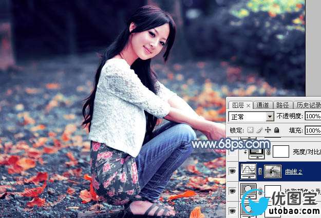 暗蓝色，调出古典暗色调人像效果教程_www.utobao.com