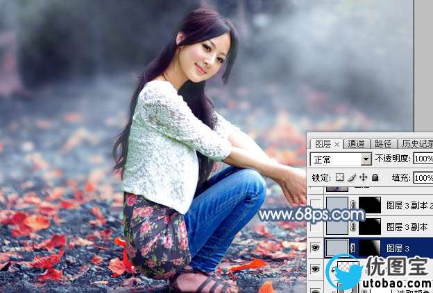 暗蓝色，调出古典暗色调人像效果教程_www.utobao.com