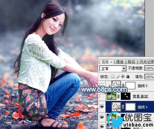 暗蓝色，调出古典暗色调人像效果教程_www.utobao.com