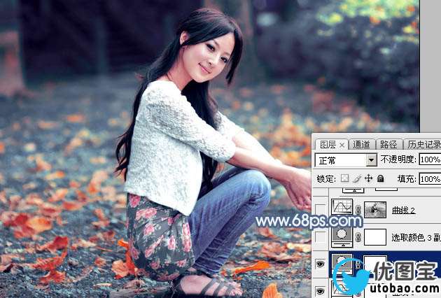 暗蓝色，调出古典暗色调人像效果教程_www.utobao.com