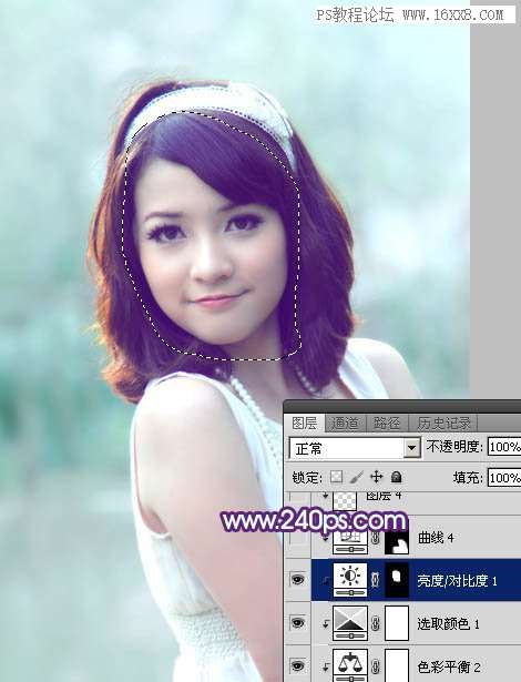 紫色调，调出甜美紫青色人像效果教程_www.utobao.com