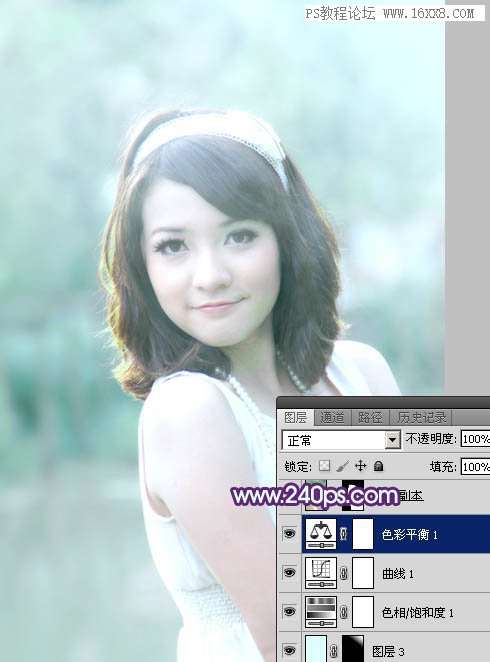 紫色调，调出甜美紫青色人像效果教程_www.utobao.com