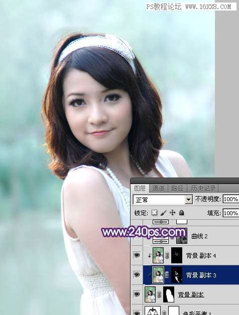 紫色调，调出甜美紫青色人像效果教程_www.utobao.com