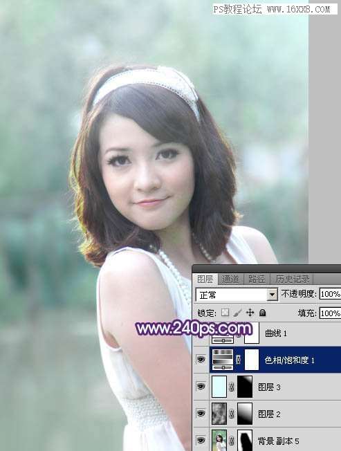紫色调，调出甜美紫青色人像效果教程_www.utobao.com