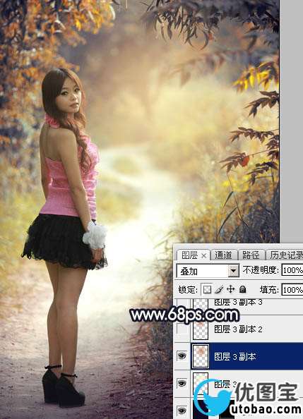 橙色调，给照片调色和调色光影效果_www.utobao.com