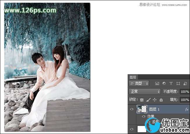 蓝色调，漂亮唯美蓝色婚纱照片实例_www.utobao.com