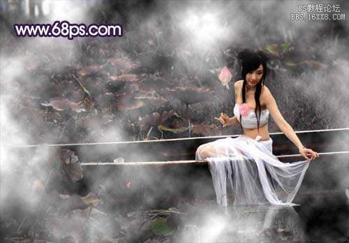 ps教程：Photoshop打造秋色中的荷花仙子
