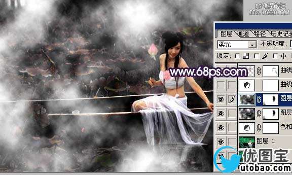 ps教程：Photoshop打造秋色中的荷花仙子