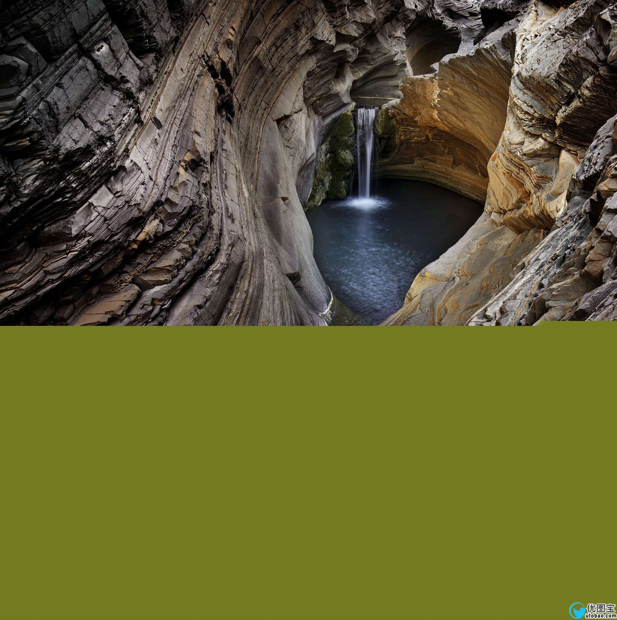 PS调节出大师级的风光摄影照片 PS照片处理教程Hamersley Gorge waterfall.