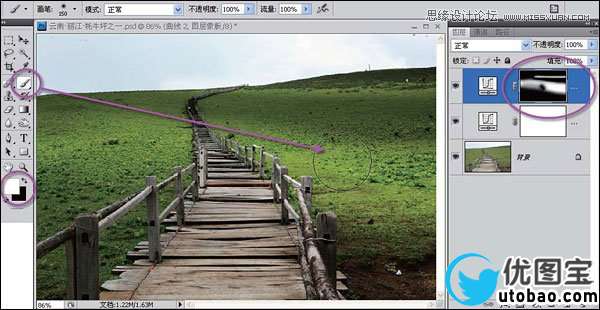 Photoshop给平凡的田野小路添加色彩层次感,PS教程,16xx8.com教程网