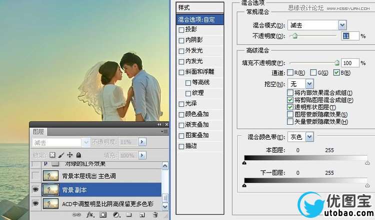 Photoshop调出温暖夕阳下的海边情侣照,PS教程,16xx8.com教程网