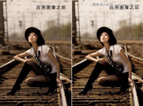 Photoshop调出美女冷冷的复古黄色调,PS教程,16xx8.com教程网