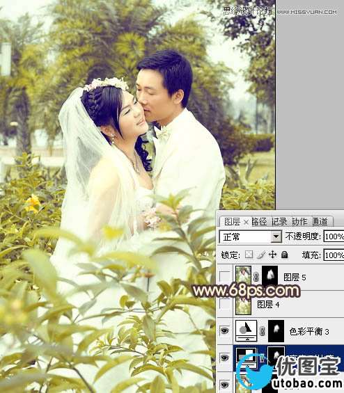 Photoshop调出外景婚片柔美黄色调,PS教程,16xx8.com教程网