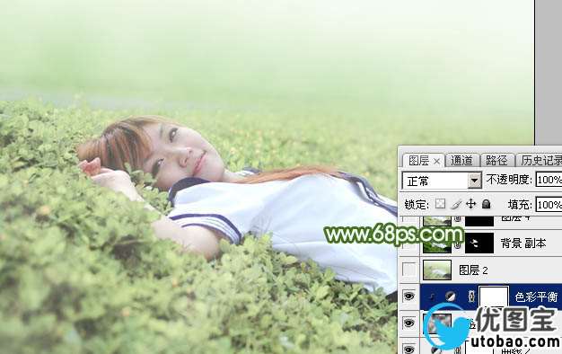 小清新，ps调出淡淡的青绿色清新色调