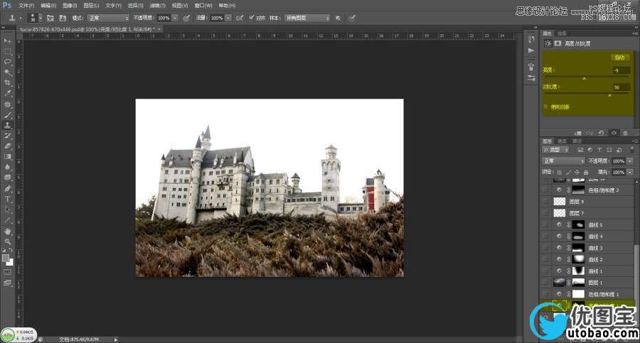 Photoshop调出城堡照片哥特式恐怖场景,PS教程,16xx8.com教程网