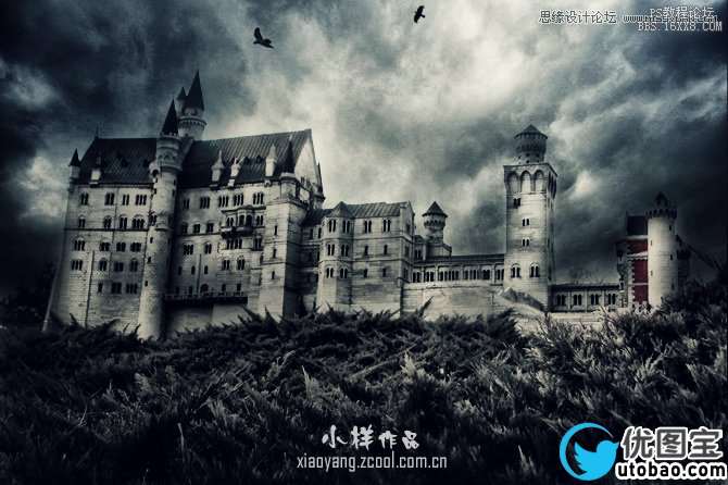 Photoshop调出城堡照片哥特式恐怖场景,PS教程,16xx8.com教程网