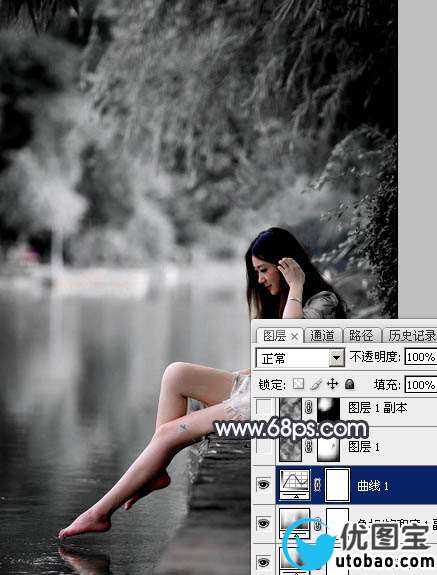 单色调，ps调出淡雅的古典单色照片_www.utobao.com