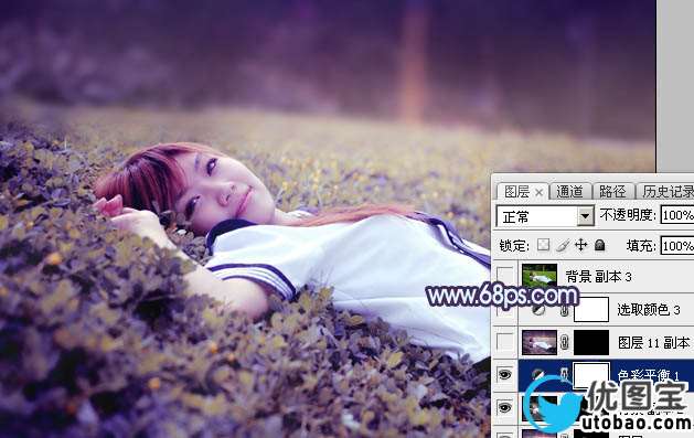 紫色调，ps调出暗调的紫色人像照片实例