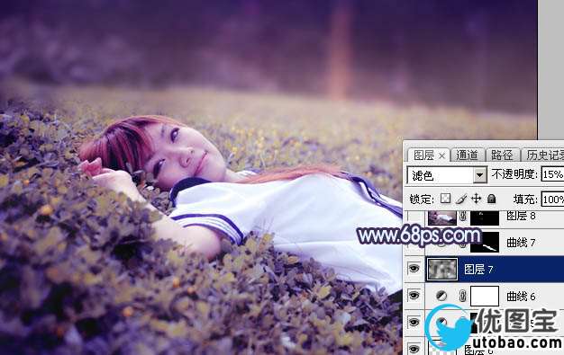 紫色调，ps调出暗调的紫色人像照片实例
