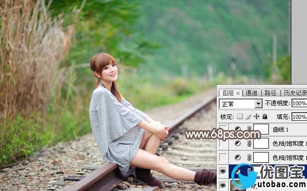 中性色，调出单色调的褐色人像照片_www.utobao.com