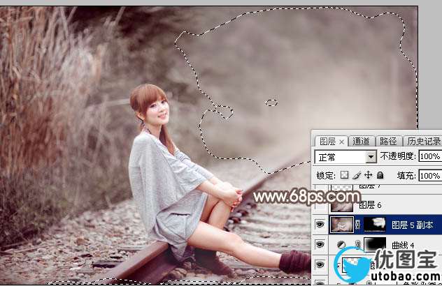 中性色，调出单色调的褐色人像照片_www.utobao.com
