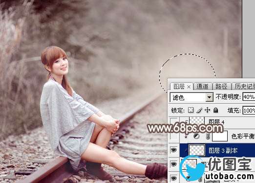 中性色，调出单色调的褐色人像照片_www.utobao.com