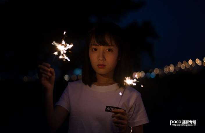夜景人像，夜景照片调出梦幻亮丽色彩_www.utobao.com