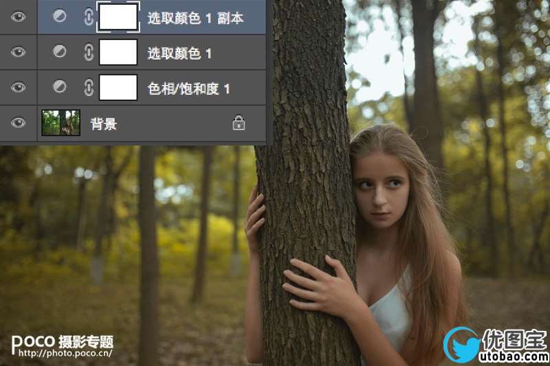 橙黄色调,调橙黄色调森林写真照片实例_www.utobao.com