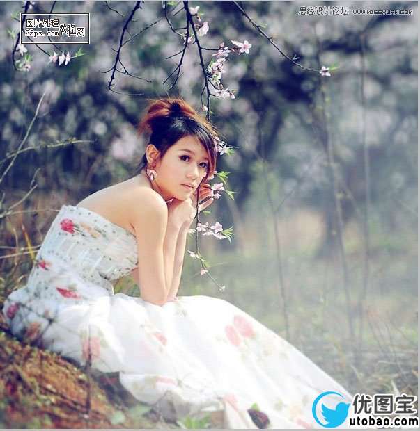 Photoshop调出美女婚片柔美的清新色调,PS教程,16xx8.com教程网