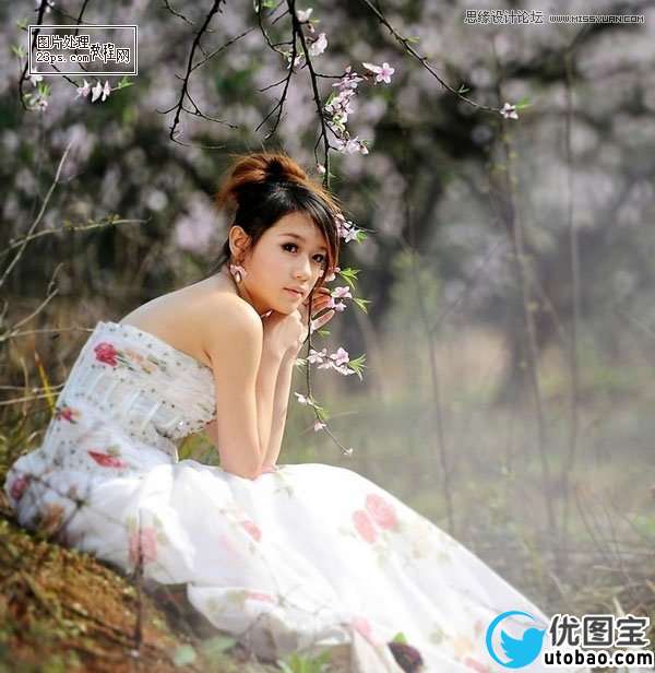 Photoshop调出美女婚片柔美的清新色调,PS教程,16xx8.com教程网