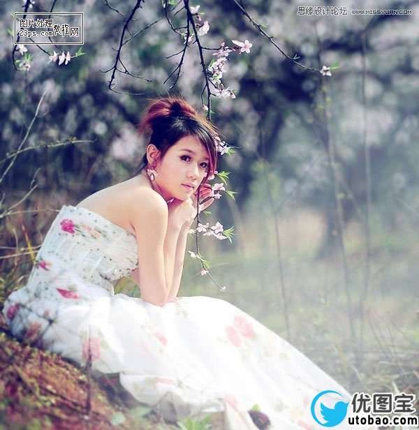 Photoshop调出美女婚片柔美的清新色调,PS教程,16xx8.com教程网