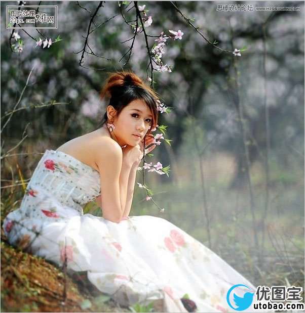 Photoshop调出美女婚片柔美的清新色调,PS教程,16xx8.com教程网