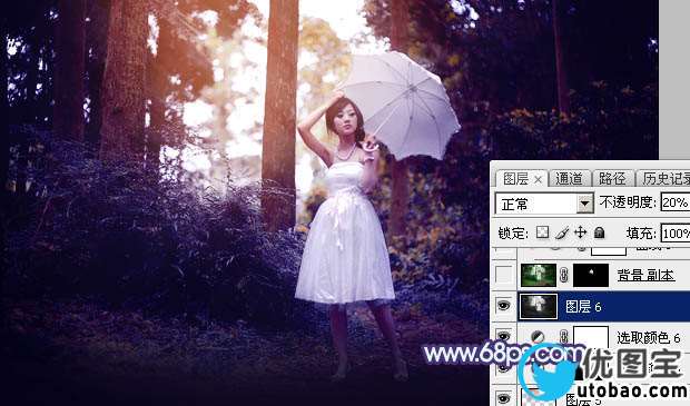 紫色调，给照片调出紫色色调和制作透射光线_www.utobao.com