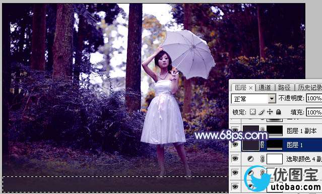 紫色调，给照片调出紫色色调和制作透射光线_www.utobao.com