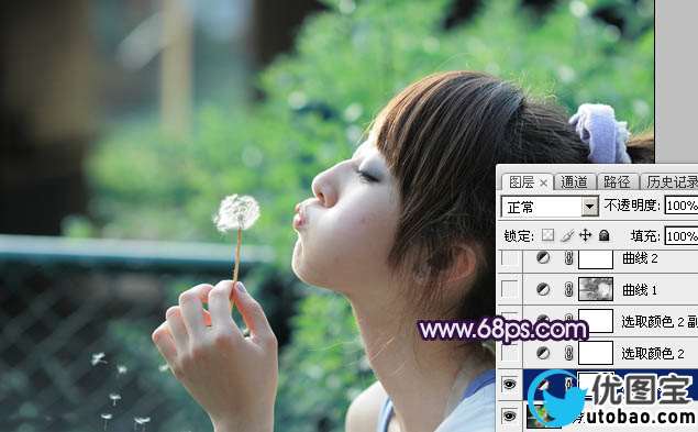 紫色调，调出蓝紫色人像照片实例_www.utobao.com