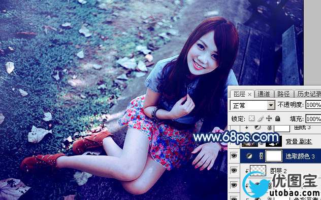 蓝色调，调出暗调的偏暗系蓝色调照片_www.utobao.com
