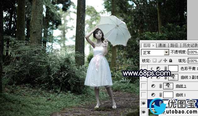 霞光效果，给照片调出深蓝色和添加霞光效果_www.utobao.com