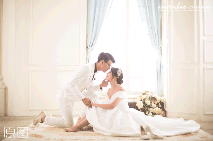 婚纱后期，用PS调出韩范效果的室内婚纱_www.utobao.com