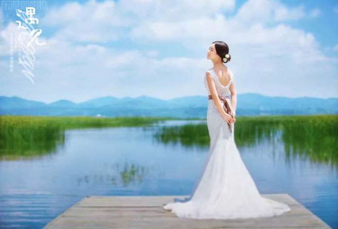 婚纱写真，简单五步调出清新的蓝色户外写真照片_www.utobao.com