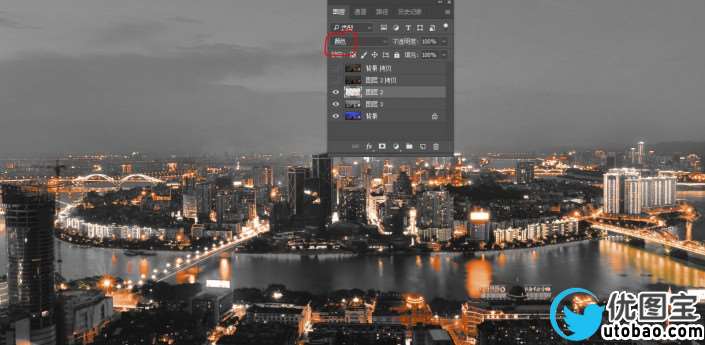 夜景调色，快速调出城市夜景的暗金色调_www.utobao.com