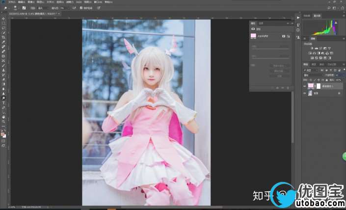 粉色调，用PS把动漫cosplay人像调成嫩粉色_www.utobao.com