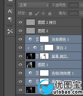 黑白效果，教大家制作颗粒感的黑白肖像画教程_www.utobao.com