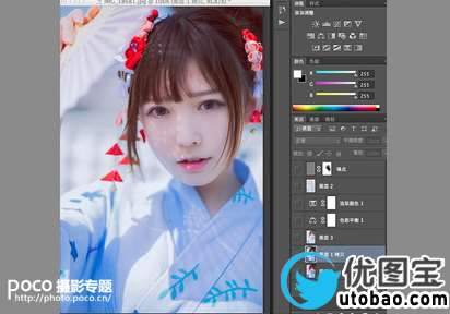写真后期,和服美女后期写真修图实例