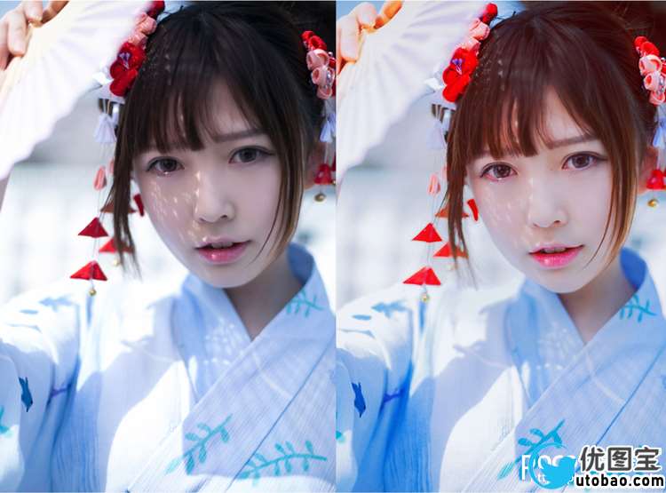 写真后期,和服美女后期写真修图实例