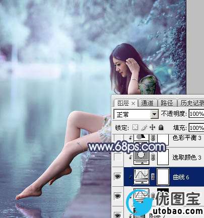 青蓝色，调出青蓝色人像效果照片_www.utobao.com