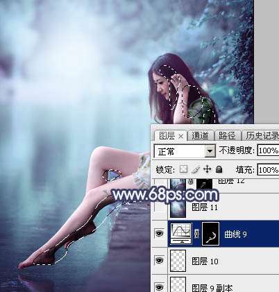 青蓝色，调出青蓝色人像效果照片_www.utobao.com