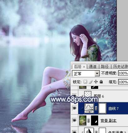 青蓝色，调出青蓝色人像效果照片_www.utobao.com