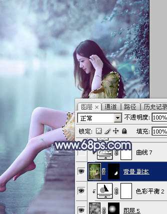 青蓝色，调出青蓝色人像效果照片_www.utobao.com