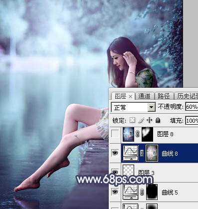 青蓝色，调出青蓝色人像效果照片_www.utobao.com